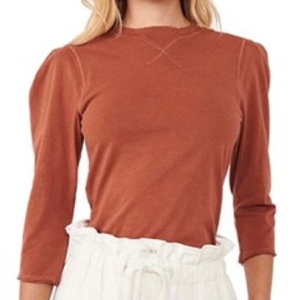 Free People We the Free Clover Puff Shoulder Top